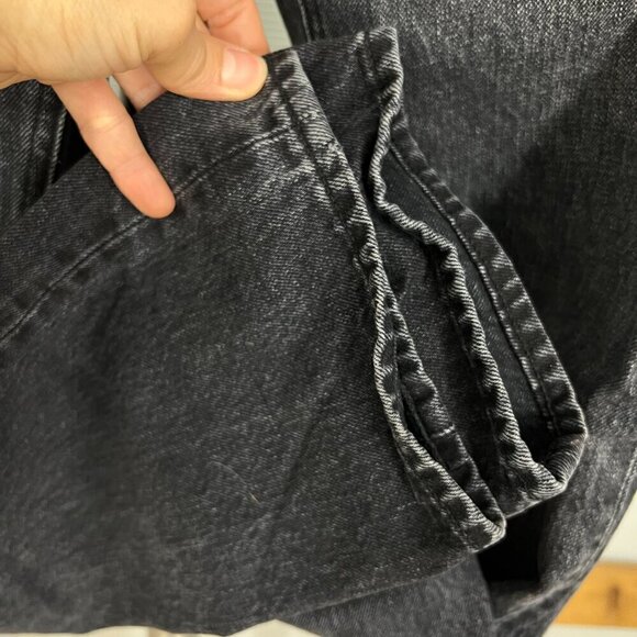 Denim Forum The‎ Patti Mid Rise Straight 31L Black Button Fly Sz 23 - Picture 7 of 14